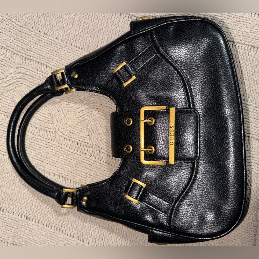 Guess Black Shoulder Bag with Gold Details - Picture 6 of 13